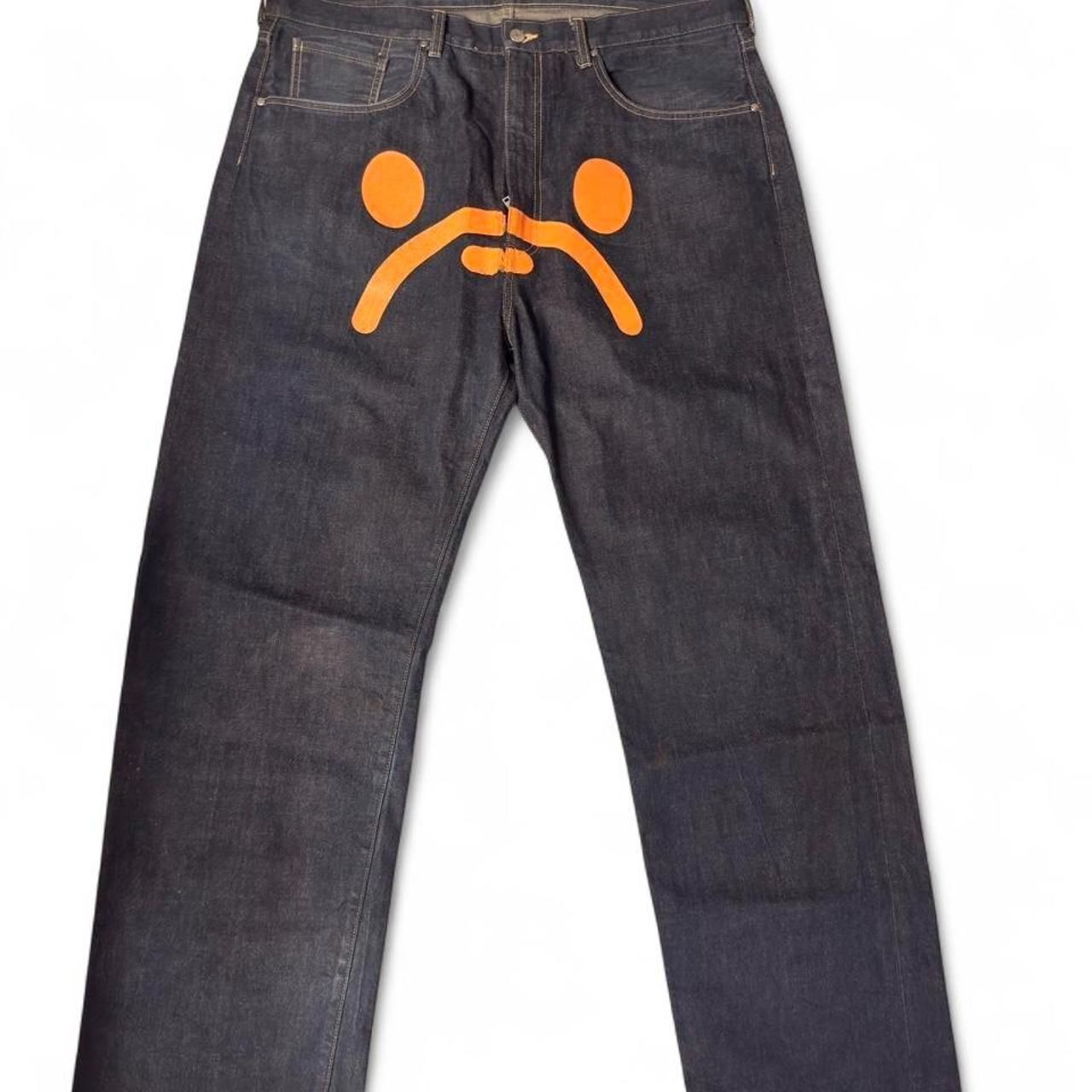 (2004-2008) Bape Baby Milo Sad Face Selvedge Jeans - Indigo - Xxl
